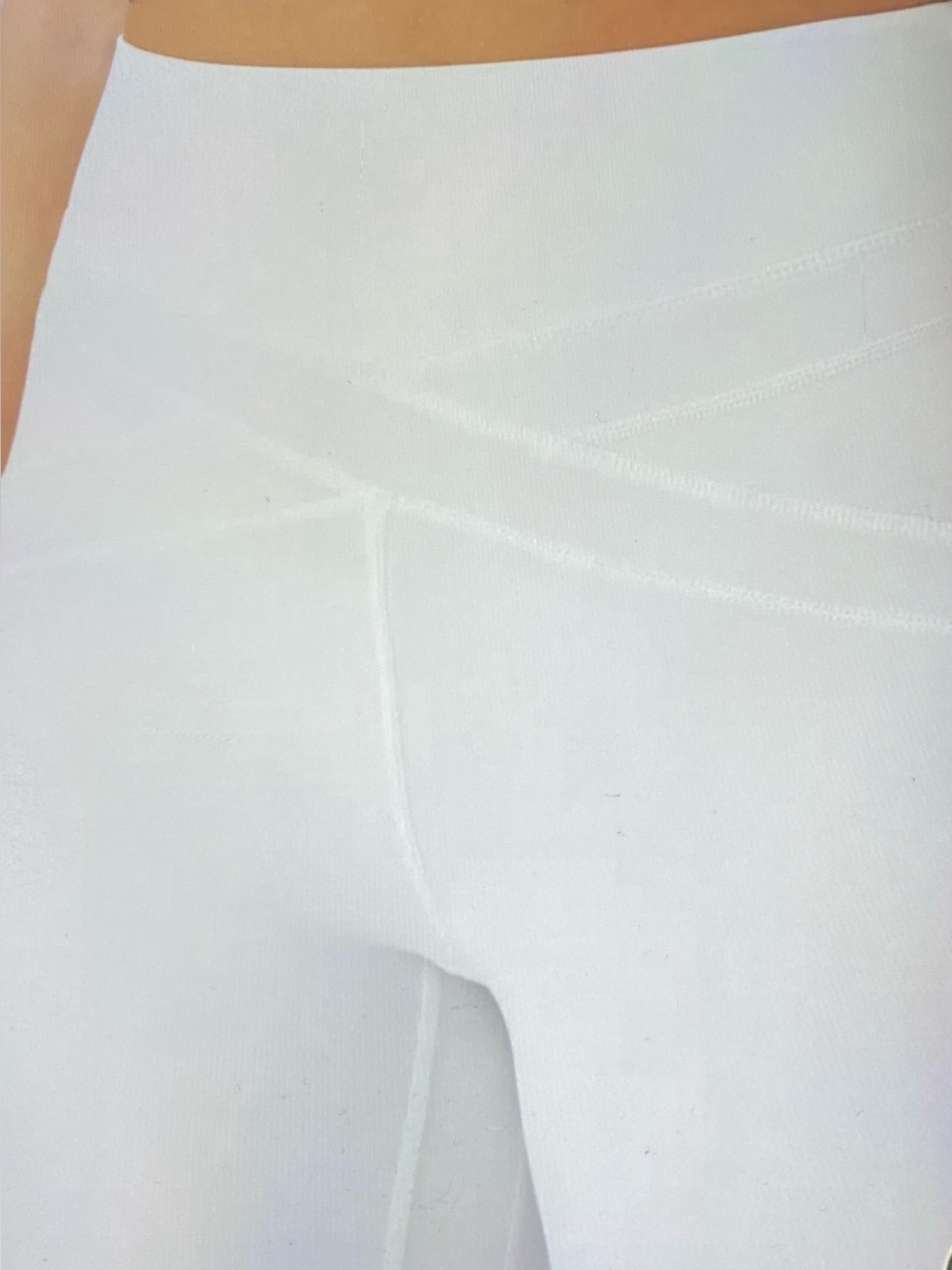 LARGE 7/8. HALARA CONTRAST MESH CRISSCROSS LACE UP YOGA LEGGINGS - Picture 4 of 9